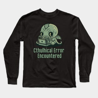 Chibi Cthulhu Programmer - Cthulhical Error Long Sleeve T-Shirt